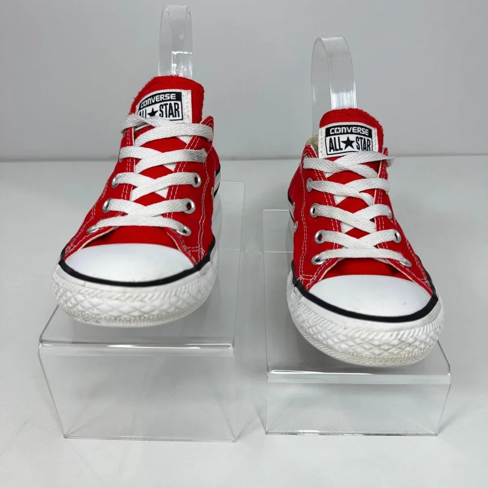 Converse Chuck Taylor All Star Kids 3 Red Canvas Low Top Sneakers 90s Streetwear